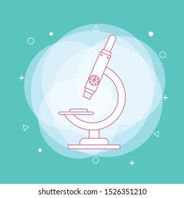 Microscope icon of gray color. Science, chemistry and biology concept. Vecore illustration. Concept of line icon