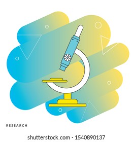 Microscope icon of gray color. Science, chemistry and biology concept. Vecor illustration.