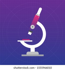 Microscope icon of gray color. Science, chemistry and biology concept. Vector illustration.
