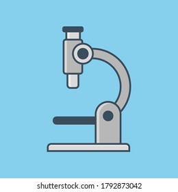 Mikroskop-Icon-Illustration. Laboranalyse, Forschung