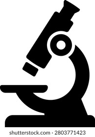 Microscope icon illustration for scientific laboratory analysis