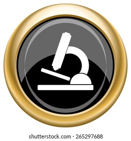 Microscope icon. Internet button on white  background. EPS10 Vector. 