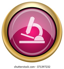 Microscope icon. Internet button on white background. EPS10 vector.
