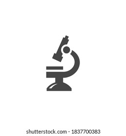Microscope Icon Isolated Black and White Vector Graphic