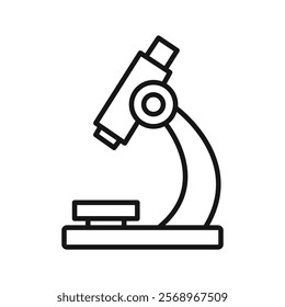 Microscope Icon Isolated flat vector in outline