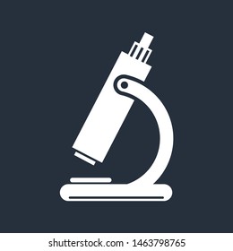 Microscope icon isolated on dark background. Vector illustration