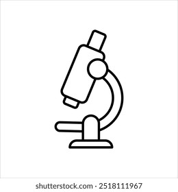 Mikroskopsymbol einzeln auf weißem Hintergrund. Vektorgrafik.