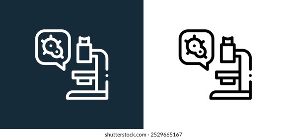 microscope icon isolated on white and black colors. microscope outline linear vector icon from breast cancer awareness collection for mobile apps, web and ui.