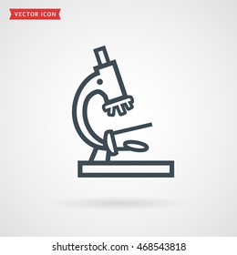 Microscope icon isolated on white background. Science and medicine themes. Vector line symbol.