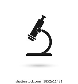 Microscope Icon, Laboratory Magnification Instrument Vector, Flat Design Illustration