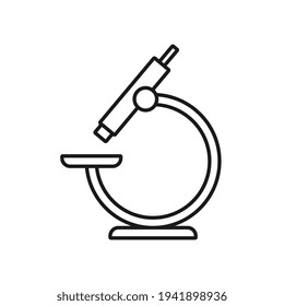 Microscope Icon, Laboratory Magnification Instrument Vector, Flat Design.