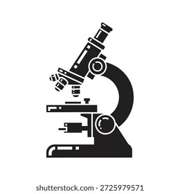 Ícone de microscópio para estudo de ciência e biologia de laboratório um símbolo para pesquisa médica e ferramenta de equipamento de ampliação