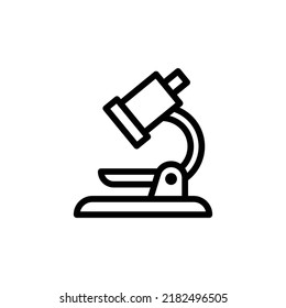 Microscope Icon. Line Art Style Design Isolated On White Background