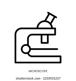 microscope icon. Line Art Style Design Isolated On White Background