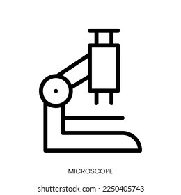 microscope icon. Line Art Style Design Isolated On White Background