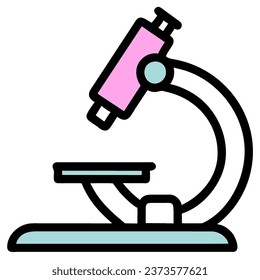 Microscope Icon. Line, glyph and filled outline colorful version, outline and filled vector sign