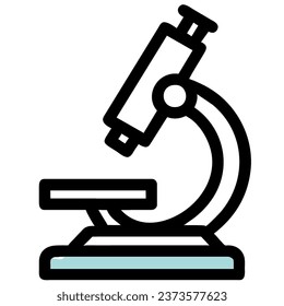 Microscope Icon. Line, glyph and filled outline colorful version, outline and filled vector sign