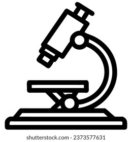 Icono del microscopio. Versión de color de línea, glifo y contorno relleno, contorno y signo vectorial relleno