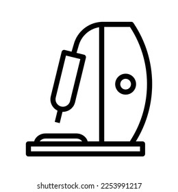 Microscope icon line isolated on white background. Black flat thin icon on modern outline style. Linear symbol and editable stroke. Simple and pixel perfect stroke vector illustration