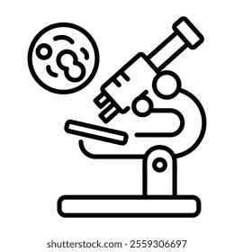 Microscope icon in line style