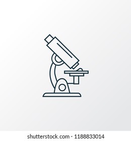 Microscope icon line symbol. Premium quality isolated microbiology element in trendy style.