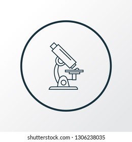 Microscope icon line symbol. Premium quality isolated microbiology element in trendy style.