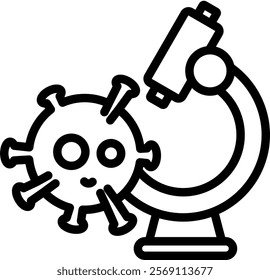 Microscope Icon Line Vector Illustration