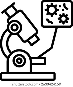 Microscope Icon Line Vector Illustration