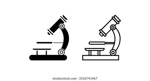 microscope icon line with white background vector stock illustration