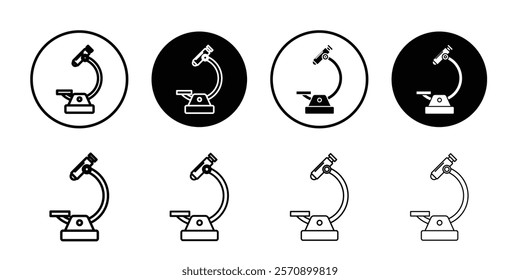 Microscope icon linear logo isolated