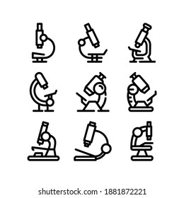 Icono de microscopio o logotipo símbolo de signo aislado ilustración vectorial - Colección de iconos vectoriales de estilo negro de alta calidad
