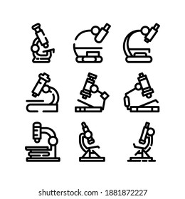 Mikroskop-Symbol oder Logo einzeln auf Zeichen, Vektorgrafik - Sammlung hochwertiger Vektorsymbole mit schwarzem Stil
