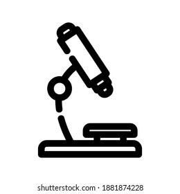 Icono de microscopio o logotipo símbolo de signo aislado ilustración vectorial - iconos vectoriales de estilo negro de alta calidad
