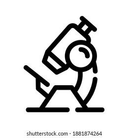 Icono de microscopio o logotipo símbolo de signo aislado ilustración vectorial - iconos vectoriales de estilo negro de alta calidad
