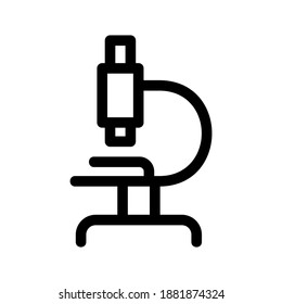 Icono de microscopio o logotipo símbolo de signo aislado ilustración vectorial - iconos vectoriales de estilo negro de alta calidad
