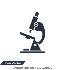 microscope icon logo vector illustration. research symbol template for graphic and web design collection
