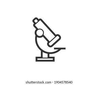 Microscope icon. Medical black line sign. Premium quality graphic design pictogram. Outline symbol icon for web design, website and mobile app on white background. Monochrome icon of cancer. H