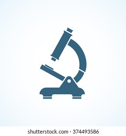 Microscope icon. Medical diagnostics, laboratory, research, education, study.  Vector illustration. Equipment for medical research, laboratories. Isolated