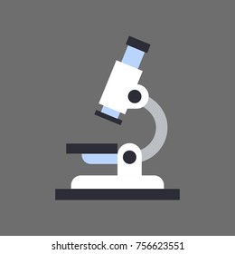 Microscope Icon Medical Or Lab Equipment Concept Flat Vector Illustration