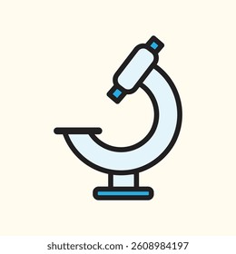Microscope Icon - Medical research and lab testing Symbol