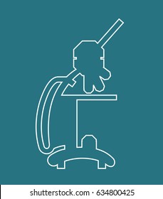 The microscope icon. Medicine and research, laboratory, science symbol. Vector illustration