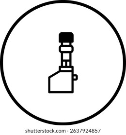 Microscope icon in minimalistic style illustrating science and technology concept