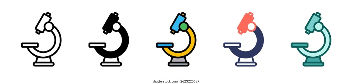 Microscope Icon Multiple Vector Illustration