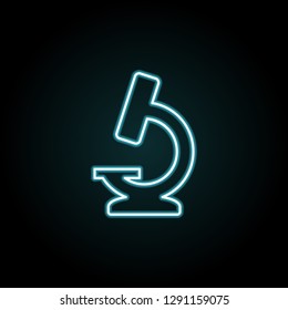 microscope icon in neon style. Simple thin line, outline vector of education icons for UI and UX, website or mobile application