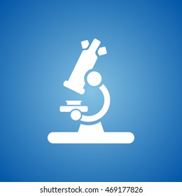 Microscope Icon on blue color.