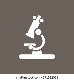 Microscope Icon on Dark Gray Color. Eps-10.