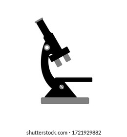 Microscope icon on white background. Silhouette vector design.