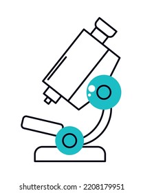 icono del microscopio en fondo blanco