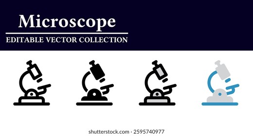 microscope icon on white background. microscope symbol. Line, glyph, colored outline, flat icon style. For web and mobile design.