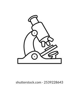 Colección de contorno de icono de microscopio o conjunto en blanco y negro